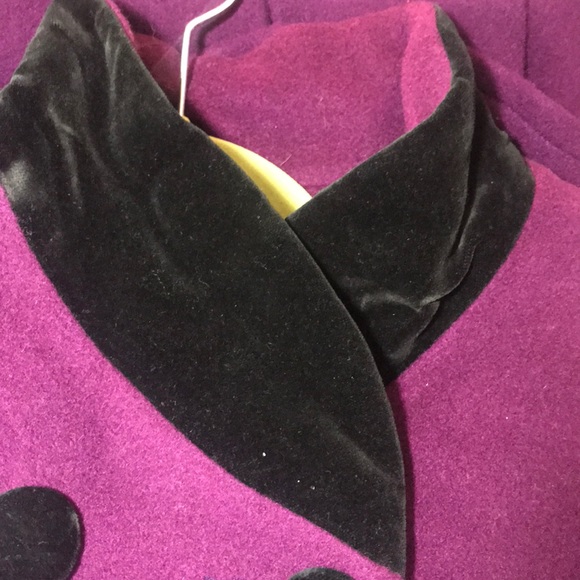 Vintage Long Purple Wool Coat with Pockets - Picture 14 of 16